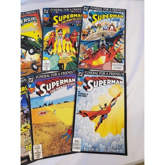 Superman Comic Books Lot Of 9 World Without A Superman With Poster - Picture 4 of 8